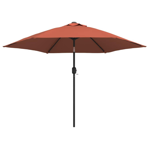 Parasol Ogrodowy Terakota Składany Na Słupku z Oświetleniem 300 cm 938946