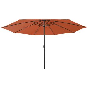 Parasol Ogrodowy Terakota Składany Na Słupku z Oświetleniem 400 cm 943528 Parasol Ogrodowy Terakota Składany Na Słupku z Oświetleniem 400 cm 943528