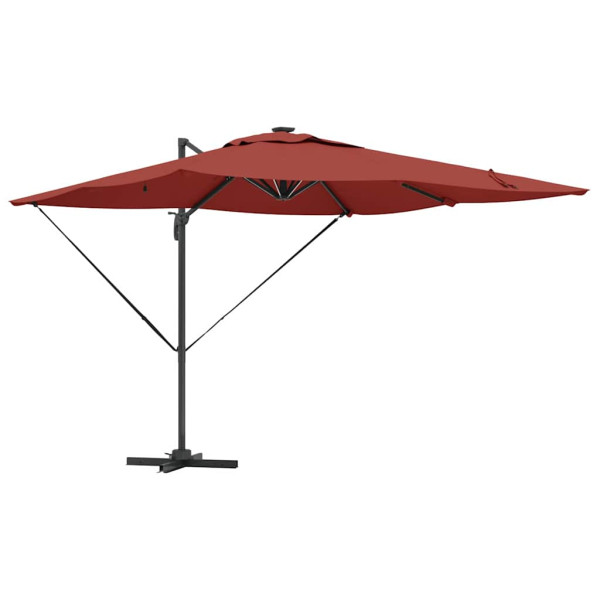 Parasol Ogrodowy Terakota Składany z Podstawą Na Taras Ogród LED 286 x 284 939011