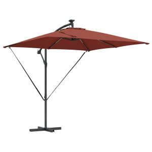 Parasol Ogrodowy Terakota z Podstawą Składany Na Taras Balkon Ogród 943526 Parasol Ogrodowy Terakota z Podstawą Składany Na Taras Balkon Ogród 943526
