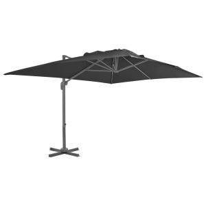 Parasol Ogrodowy wiszący z aluminiowym słupkiem 400×300 cm antracytowy 943507 Parasol Ogrodowy wiszący z aluminiowym słupkiem 400×300 cm antracytowy 943507