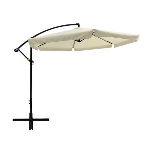 Parasol ogrodowy z podstawą 3 m ecru PATIO 682697 Parasol ogrodowy z podstawą 3 m ecru PATIO 682697