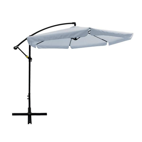 Parasol ogrodowy z podstawą 3 m szary PATIO 682692