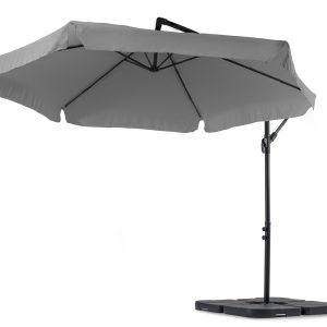 Parasol ogrodowy z podstawą Empoli szary 88615