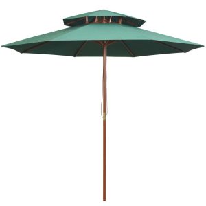 Parasol Ogrodowy Zielony Składany Na Słupku Na Taras Ogród Balkon 270×270 940618