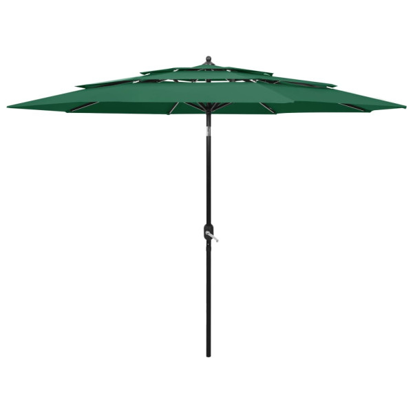 Parasol Ogrodowy Zielony Składany Na Słupku Na Taras Ogród Balkon 3 m 945834