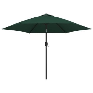 Parasol Ogrodowy Zielony Składany Na Słupku z Oświetleniem 3 m 938893