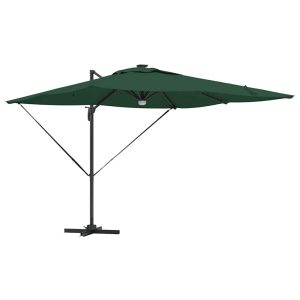 Parasol Ogrodowy Zielony Składany z Podstawą Na Taras Ogród 286 x 284 x 270 940611 Parasol Ogrodowy Zielony Składany z Podstawą Na Taras Ogród 286 x 284 x 270 940611
