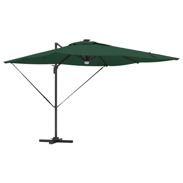 Parasol Ogrodowy Zielony Składany z Podstawą Na Taras Ogród 286 x 284 x 270 940611