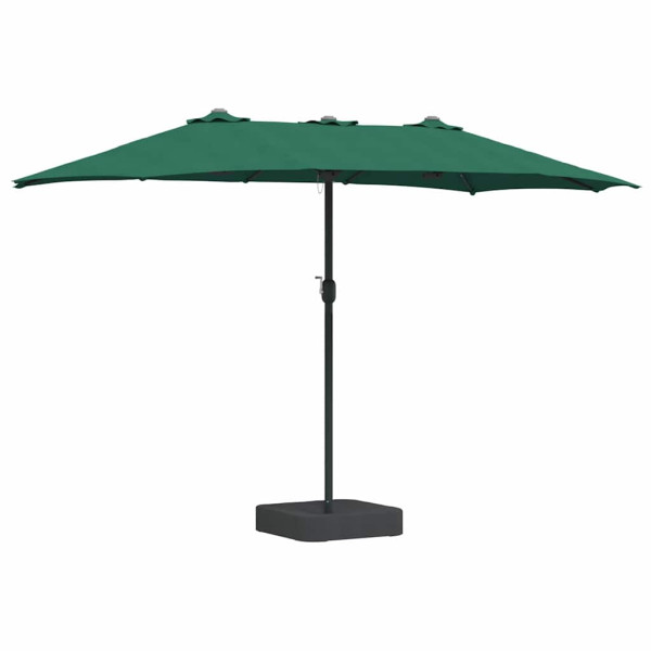 Parasol Ogrodowy Zielony Składany z Podstawą Na Taras Ogród 385 x 209 x 244 940590