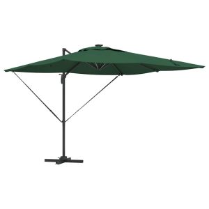 Parasol Ogrodowy Zielony Składany z Podstawą Na Taras Ogród LED 286 x 284 938991 Parasol Ogrodowy Zielony Składany z Podstawą Na Taras Ogród LED 286 x 284 938991