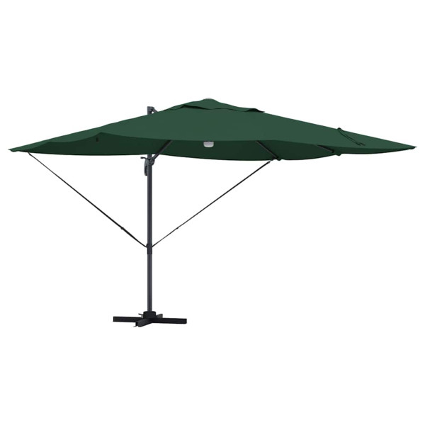 Parasol Ogrodowy Zielony Składany z Podstawą Na Taras Ogród LED 351 x 250 952733
