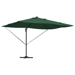 Parasol Ogrodowy Zielony Składany z Podstawą Na Taras Ogród LED 352 x 251 941546 Parasol Ogrodowy Zielony Składany z Podstawą Na Taras Ogród LED 352 x 251 941546