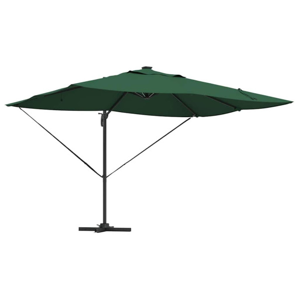 Parasol Ogrodowy Zielony Składany z Podstawą Na Taras Ogród LED 352 x 251 941546