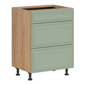 Szafka kuchenna dolna Verdi 60 cm z szufladami cichy domyk dąb hikora/szałwia mat 926400 Szafka kuchenna dolna Verdi 60 cm z szufladami cichy domyk dąb hikora/szałwia mat 926400