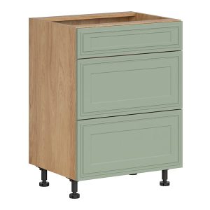 Szafka kuchenna dolna Verdi 60 cm z szufladami cichy domyk dąb hikora szałwia mat 926407 Szafka kuchenna dolna Verdi 60 cm z szufladami cichy domyk dąb hikora szałwia mat 926407