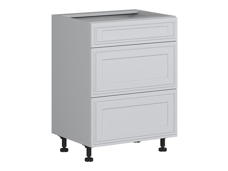 Szafka kuchenna dolna Verdi 60 cm z szufladami cichy domyk jasny szary mat 679389