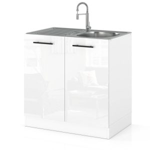 Szafka kuchenna dolna zlewozmywak 80cm spremium biały połysk 636968 Szafka kuchenna dolna zlewozmywak 80cm spremium biały połysk 636968