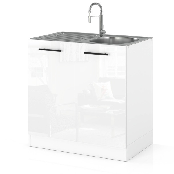Szafka kuchenna dolna zlewozmywak 80cm spremium biały połysk 636968