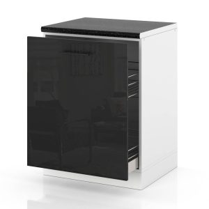 Szafka kuchenna duża dolna cargo 60cm spremium czarny połysk 377983 Szafka kuchenna duża dolna cargo 60cm spremium czarny połysk 377983