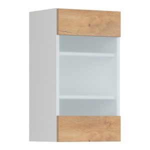 Szafka kuchenna górna Hamper 40 cm z witryną lewa dąb lancelot 402952
