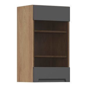 Szafka kuchenna górna Iris 40 cm lewa witryna grafitowa 454680