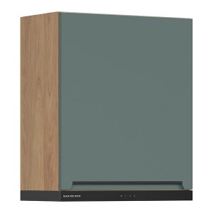 Szafka kuchenna górna Iris 60 cm prawa z czarnym okapem zielony boho mat 825261