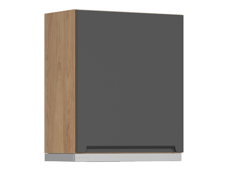 Szafka kuchenna górna Iris 60 cm prawa ze srebrnym okapem grafit mat 825267