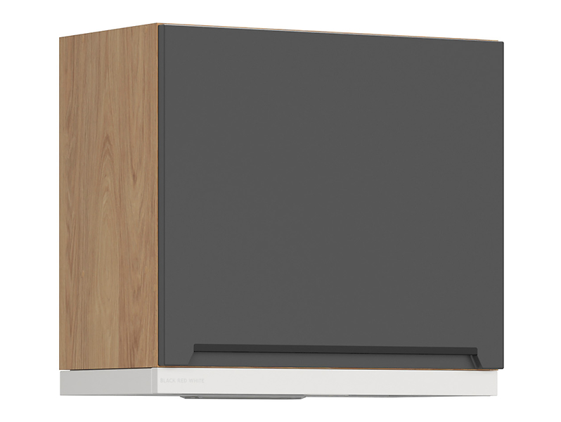 Szafka kuchenna górna Iris 60 cm z białym okapem grafit mat 817974