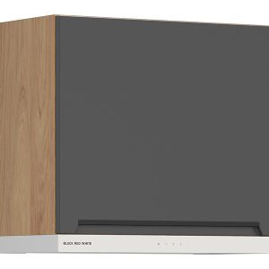 Szafka kuchenna górna Iris 60 cm z białym okapem grafit mat 817135