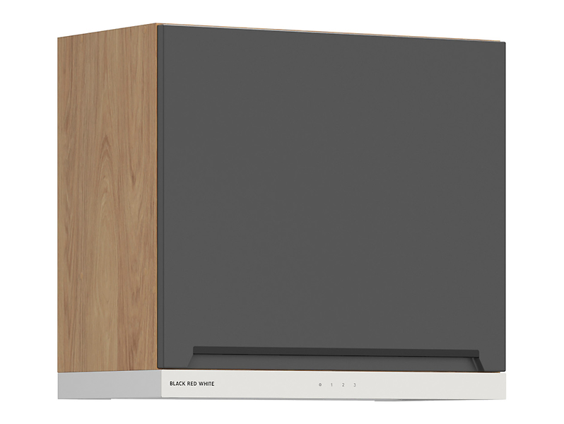 Szafka kuchenna górna Iris 60 cm z białym okapem grafit mat 817135