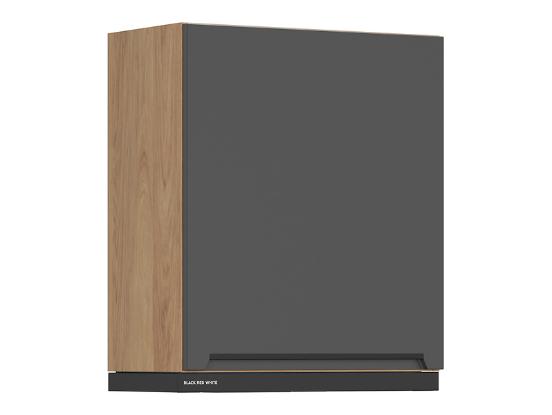 Szafka kuchenna górna Iris 60 cm z czarnym okapem lewa grafit mat 823208
