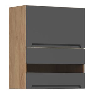 Szafka kuchenna górna Iris 60 cm z witryną uchylna grafitowa 454652 Szafka kuchenna górna Iris 60 cm z witryną uchylna grafitowa 454652