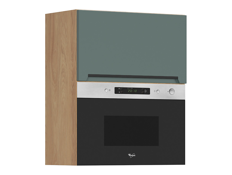 Szafka kuchenna górna Iris 60 cm zieleń boho mat z mikrofalą inox 816031