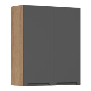 Szafka kuchenna górna Iris 80 cm dwudrzwiowa grafitowa 454699