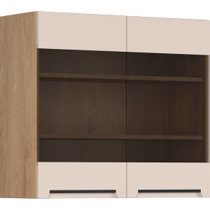 Szafka kuchenna górna Iris 80 cm dwudrzwiowa z witryną alahamra mat 454560