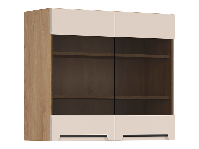 Szafka kuchenna górna Iris 80 cm dwudrzwiowa z witryną alahamra mat 454560
