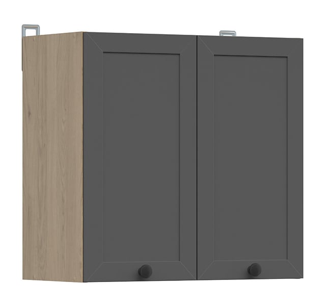 Szafka kuchenna górna Junona Line 60 cm z 2 drzwiami dąb bernstein/grafit 308977