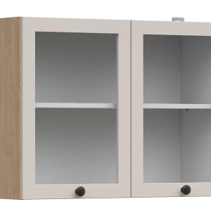 Szafka kuchenna górna Junona Line 80 cm dwudrzwiowa z witryną dąb bernstein/uni kaszmir 866385 Szafka kuchenna górna Junona Line 80 cm dwudrzwiowa z witryną dąb bernstein/uni kaszmir 866385