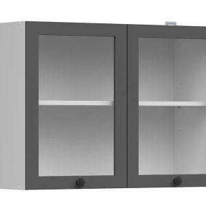 Szafka kuchenna górna Junona Line 80 cm dwudrzwiowa z witryną grafit 75378 Szafka kuchenna górna Junona Line 80 cm dwudrzwiowa z witryną grafit 75378