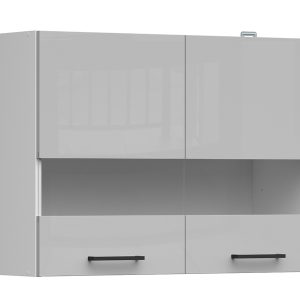 Szafka kuchenna górna Junona Line 80 cm dwudrzwiowa z witryną jasny szary połysk 75324 Szafka kuchenna górna Junona Line 80 cm dwudrzwiowa z witryną jasny szary połysk 75324
