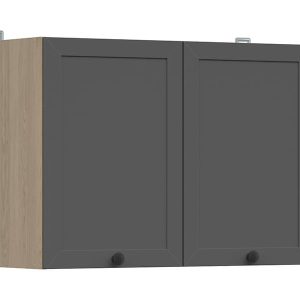 Szafka kuchenna górna Junona Line 80 cm z 2 drzwiami dąb bernstein/grafit 309802 Szafka kuchenna górna Junona Line 80 cm z 2 drzwiami dąb bernstein/grafit 309802