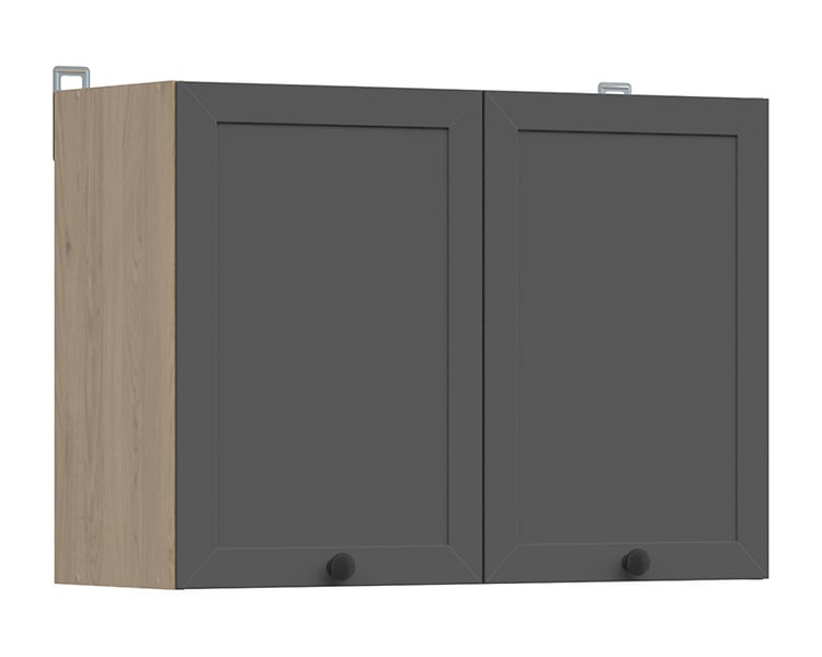 Szafka kuchenna górna Junona Line 80 cm z 2 drzwiami dąb bernstein/grafit 309802
