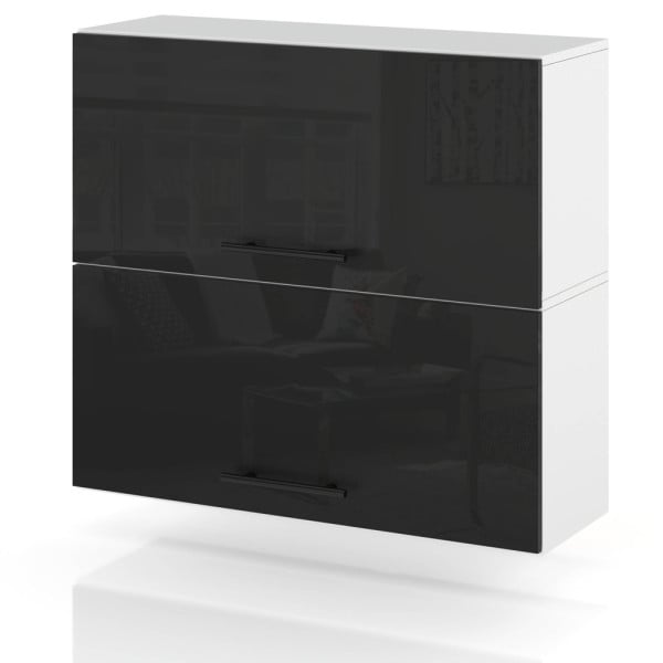Szafka kuchenna górna klapowa 80cm spremium czarny połysk 374244