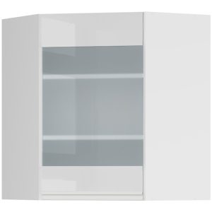Szafka kuchenna górna Sole 60 cm narożna z witryną lewa biały połysk 32857 Szafka kuchenna górna Sole 60 cm narożna z witryną lewa biały połysk 32857