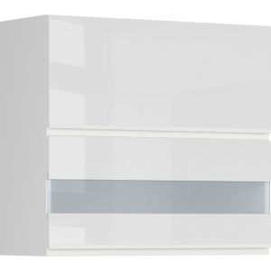 Szafka kuchenna górna Sole 80 cm z witryną uchylna biały połysk 32856 Szafka kuchenna górna Sole 80 cm z witryną uchylna biały połysk 32856