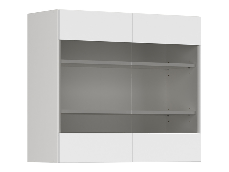 Szafka kuchenna górna Top Line 2 80 cm dwudrzwiowa z witryną śnieżny super mat 389564