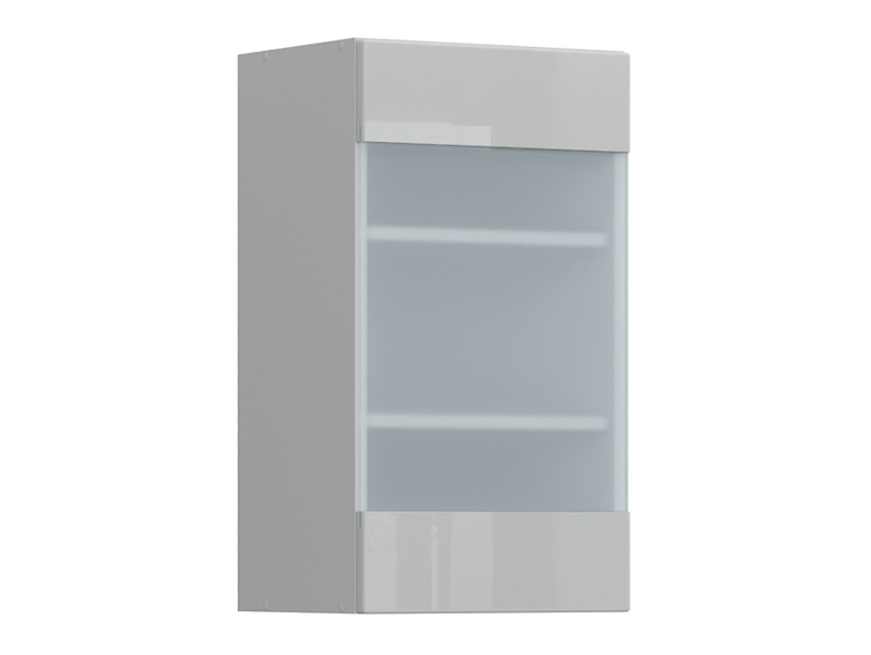 Szafka kuchenna górna Top Line 40 cm lewa z witryną szary połysk 37073