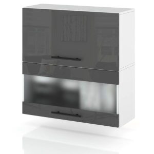 Szafka kuchenna górna witryna 60cm spremium szary połysk 374297 Szafka kuchenna górna witryna 60cm spremium szary połysk 374297