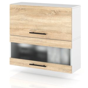 Szafka kuchenna górna witryna 80cm spremium dąb sonoma 373963 Szafka kuchenna górna witryna 80cm spremium dąb sonoma 373963